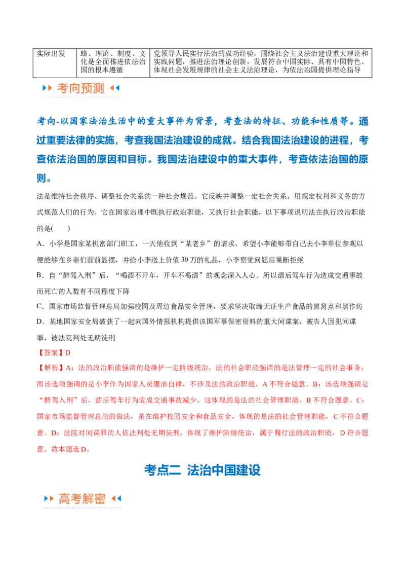 专题06法律篇&mdash;&mdash;全面依法治国（讲义）（解析版）_8.2025政治总复习_2024年新高考资料_2.2024二轮复习