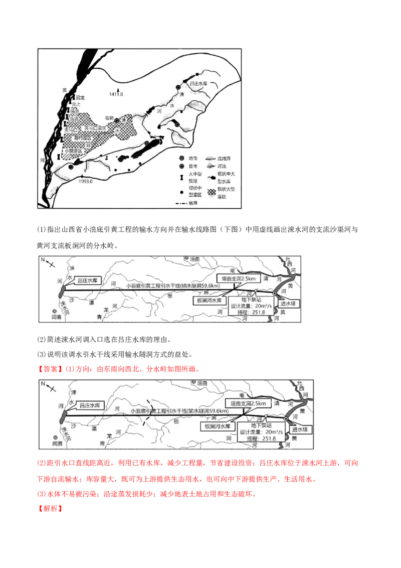类型20区域联系与区域协调发展（解析版）_9.2025地理总复习_2023年新高考复习资料_专项复习_2023年高考地理实践力之图形绘制或填涂类题型突破（新高考）