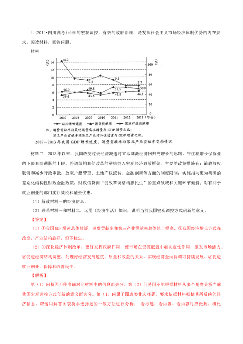 专题05宏观调控（解析版）_8.2025政治总复习_赠品通用版（老高考）复习资料_专项复习_答题模板_2020年高考政治主观题答题模板(等24份资料)