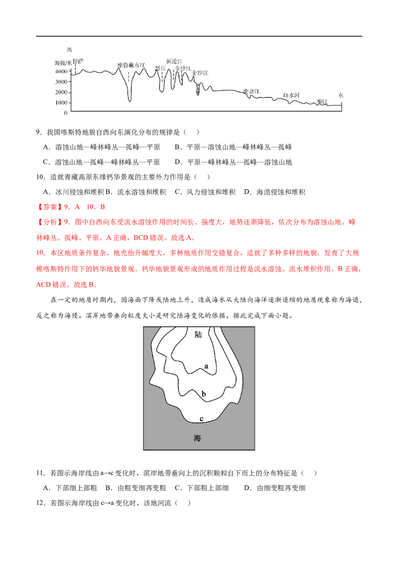 考点01常见地貌类型-2023年高考地理一轮复习小题多维练（解析版）_9.2025地理总复习_2023年新高考复习资料_一轮复习_2023年高考地理一轮复习小题多维练（新高考专用）_地貌