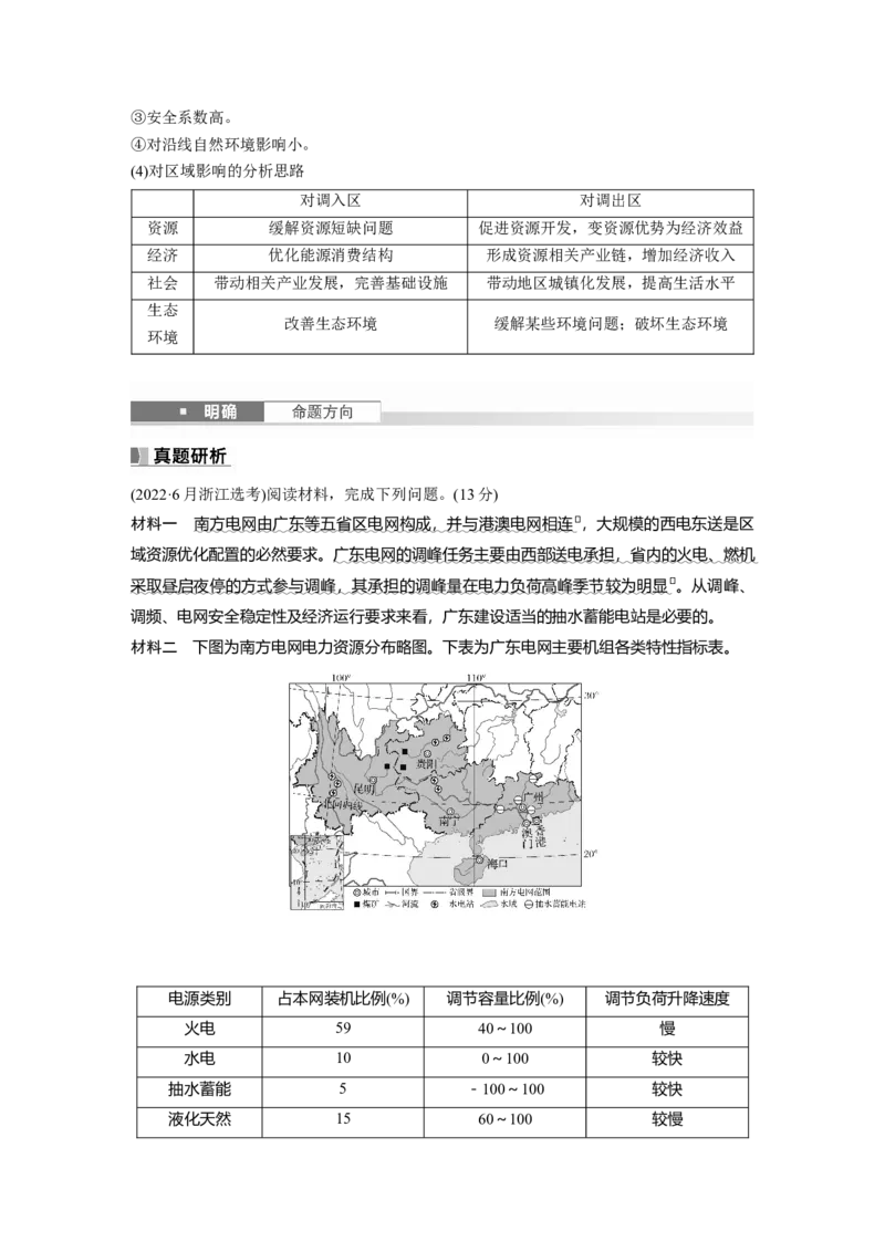 第三部分第三章课时64　资源跨区域调配对区域发展的影响_9.2025地理总复习_2025年新高考资料_一轮复习_2025高考大一轮复习讲义+练习（完结）_2025高考大一轮复习地理（湘教版）