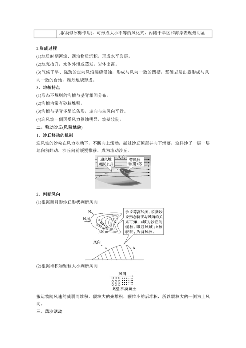第五章　第3讲　课时32　风沙地貌_9.2025地理总复习_2025年新高考资料_一轮复习_2025高考大一轮复习讲义+练习（完结）_2025高考大一轮复习地理（人教版）_2025大一轮复习讲义