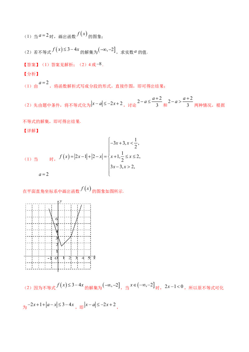 专题13不等式选讲（解析版）_2.2025数学总复习_2023年新高考资料_一轮复习_2023新高考一轮复习讲义+课件_赠2021年高考真题和模拟题数学（理）专项汇编