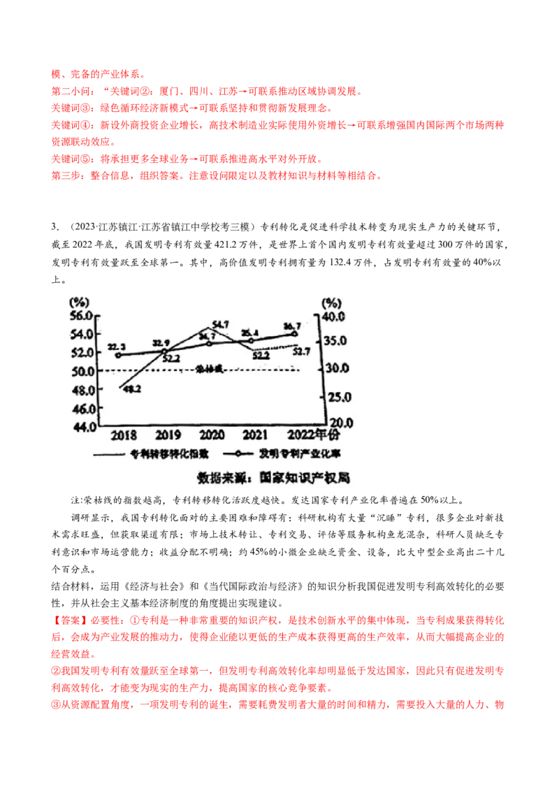 专题07&ldquo;当代国际政治与经济和六个模块结合&rdquo;主观题专题(解析版)_8.2025政治总复习_2024年新高考资料_2.2024二轮复习_2024年高考政治二轮热点题型归纳与变式演练（新高考通用）