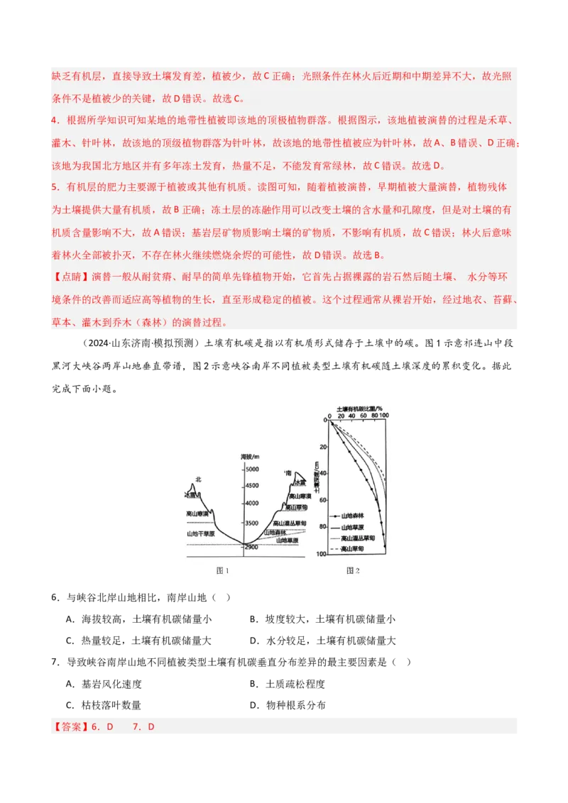 考点巩固卷08植被与土壤-2025年高考地理一轮复习考点通关卷（新高考通用）（解析版）_9.2025地理总复习_2025年新高考资料_一轮复习_2025年高考地理一轮复习考点通关卷（新高考通用）