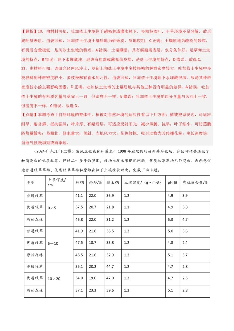 考点巩固卷08植被与土壤-2025年高考地理一轮复习考点通关卷（新高考通用）（解析版）_9.2025地理总复习_2025年新高考资料_一轮复习_2025年高考地理一轮复习考点通关卷（新高考通用）