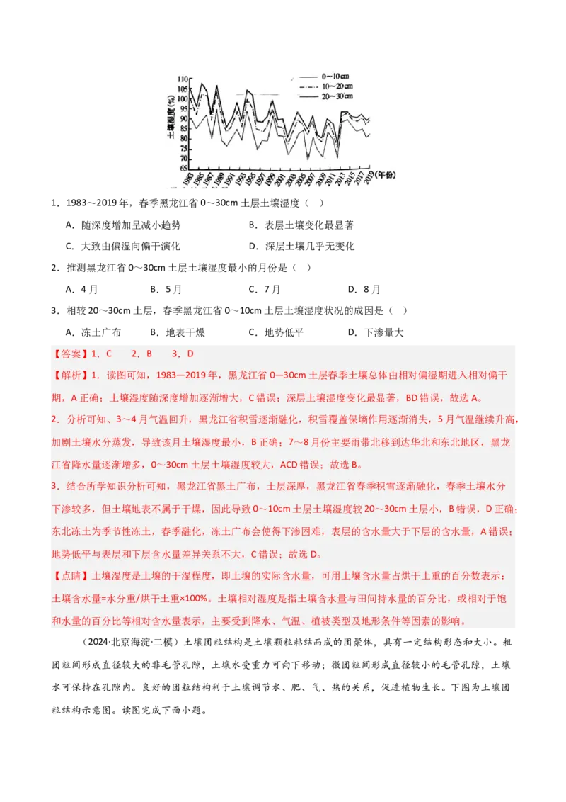 考点巩固卷08植被与土壤-2025年高考地理一轮复习考点通关卷（新高考通用）（解析版）_9.2025地理总复习_2025年新高考资料_一轮复习_2025年高考地理一轮复习考点通关卷（新高考通用）