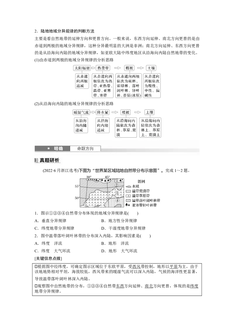 第六章　第2讲　课时37　陆地地域分异规律　地方性分异规律_9.2025地理总复习_2025年新高考资料_一轮复习_2025高考大一轮复习讲义+练习（完结）_2025高考大一轮复习地理（人教版）_45