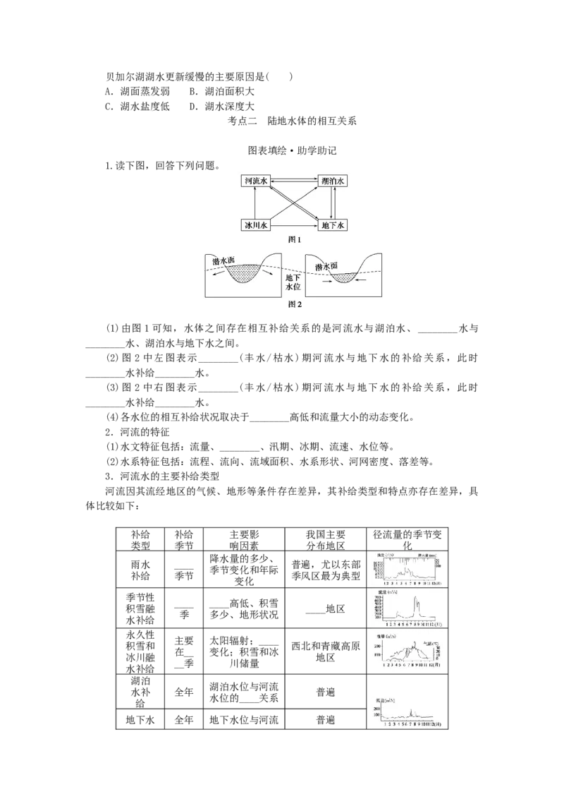 统考版2023版高三地理一轮复习第12讲水循环学生用书_9.2025地理总复习_赠品通用版（老高考）复习资料_一轮复习_通用版2023届高三地理一轮复习全册学案