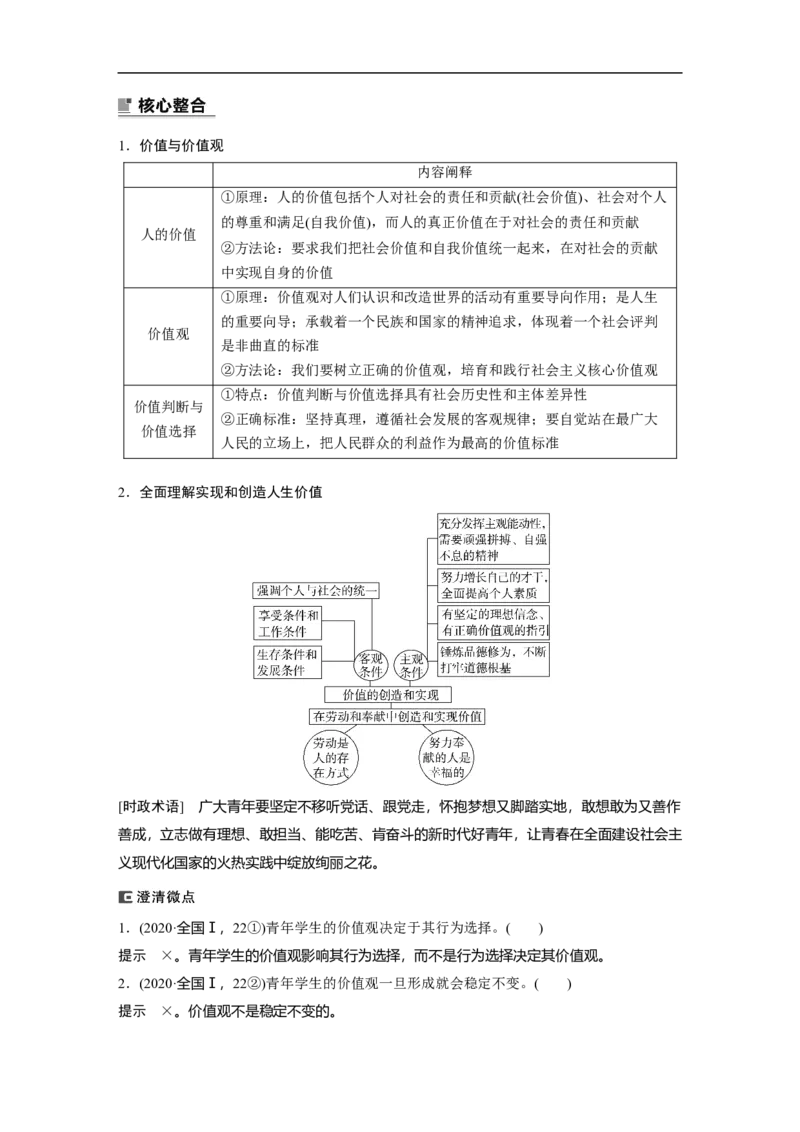 2023年高考政治二轮复习（新高考版）专题10　课时2　社会历史观和人生价值观_8.2025政治总复习_2023年新高考资料_二轮复习_2023年高考政治二轮复习讲义+课件（新高考版）