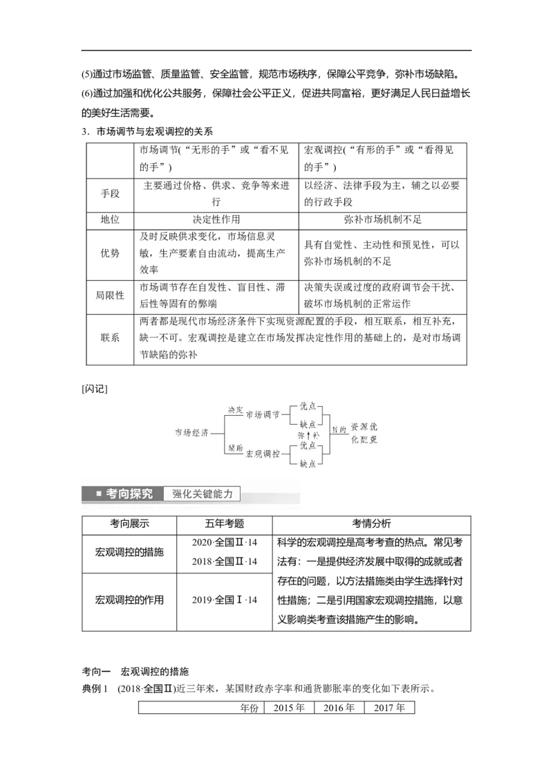2023年高考政治一轮复习（全国版）第4单元第9课课时2加强国家宏观调控_8.2025政治总复习_赠品通用版（老高考）复习资料_一轮复习_2023年高考政治一轮复习讲义+课件（全国版）