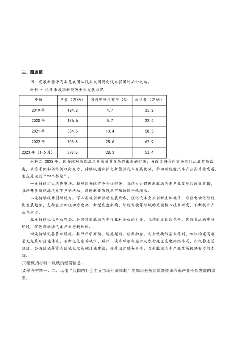 专题04我国的经济发展（练习）（原卷版）_8.2025政治总复习_2024年新高考资料_2.2024二轮复习_2024年高考政治二轮复习讲练测（新教材新高考）