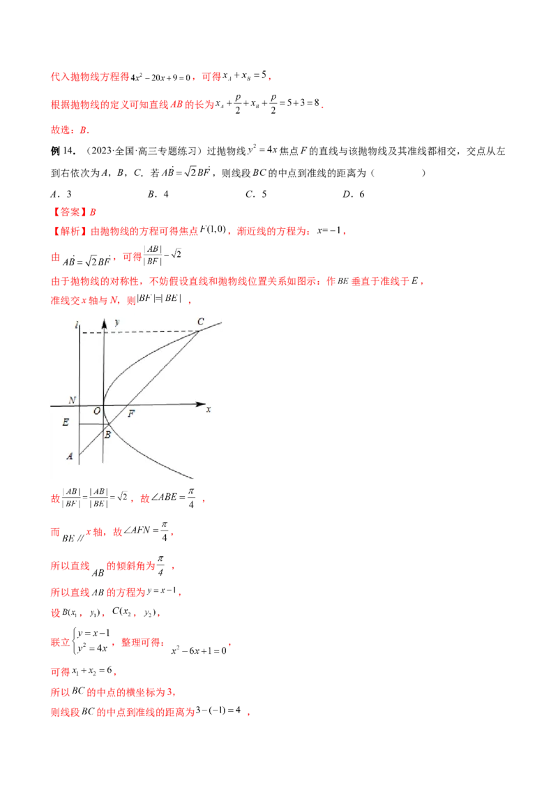 专题12圆锥曲线压轴小题常见题型全归纳（精讲精练）（解析版）_2.2025数学总复习_2023年新高考资料_二轮复习_2023年高考数学二轮复习讲练（新高考专用）