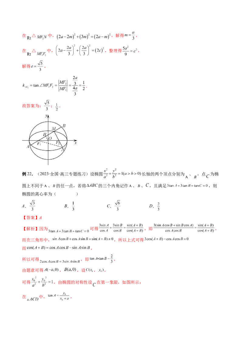 专题12圆锥曲线压轴小题常见题型全归纳（精讲精练）（解析版）_2.2025数学总复习_2023年新高考资料_二轮复习_2023年高考数学二轮复习讲练（新高考专用）