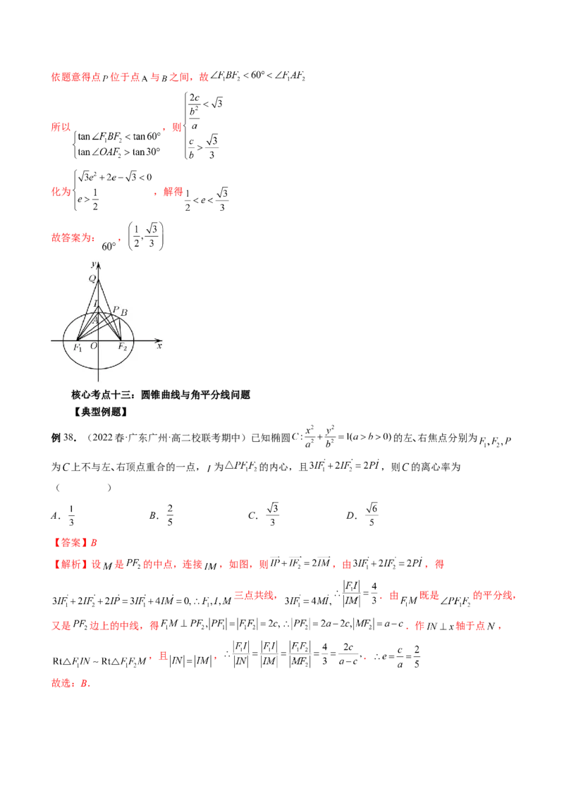 专题12圆锥曲线压轴小题常见题型全归纳（精讲精练）（解析版）_2.2025数学总复习_2023年新高考资料_二轮复习_2023年高考数学二轮复习讲练（新高考专用）