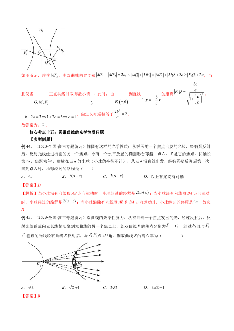 专题12圆锥曲线压轴小题常见题型全归纳（精讲精练）（解析版）_2.2025数学总复习_2023年新高考资料_二轮复习_2023年高考数学二轮复习讲练（新高考专用）