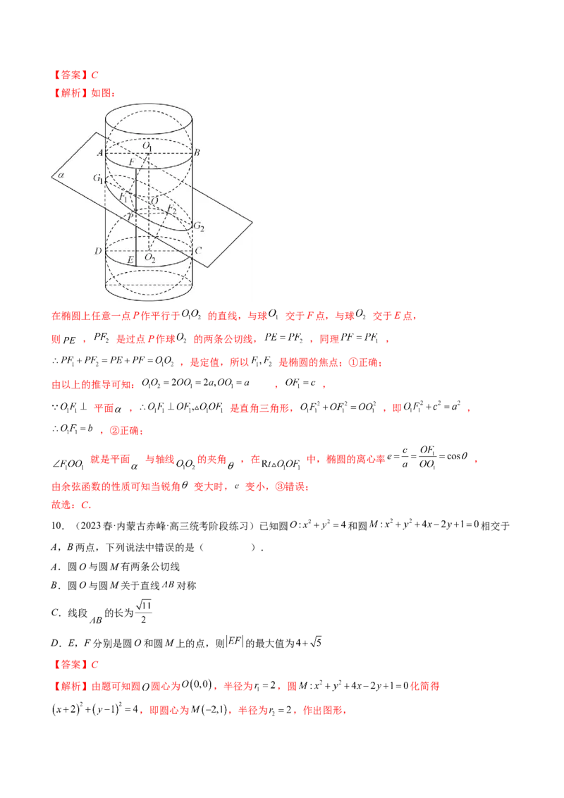 专题12圆锥曲线压轴小题常见题型全归纳（精讲精练）（解析版）_2.2025数学总复习_2023年新高考资料_二轮复习_2023年高考数学二轮复习讲练（新高考专用）