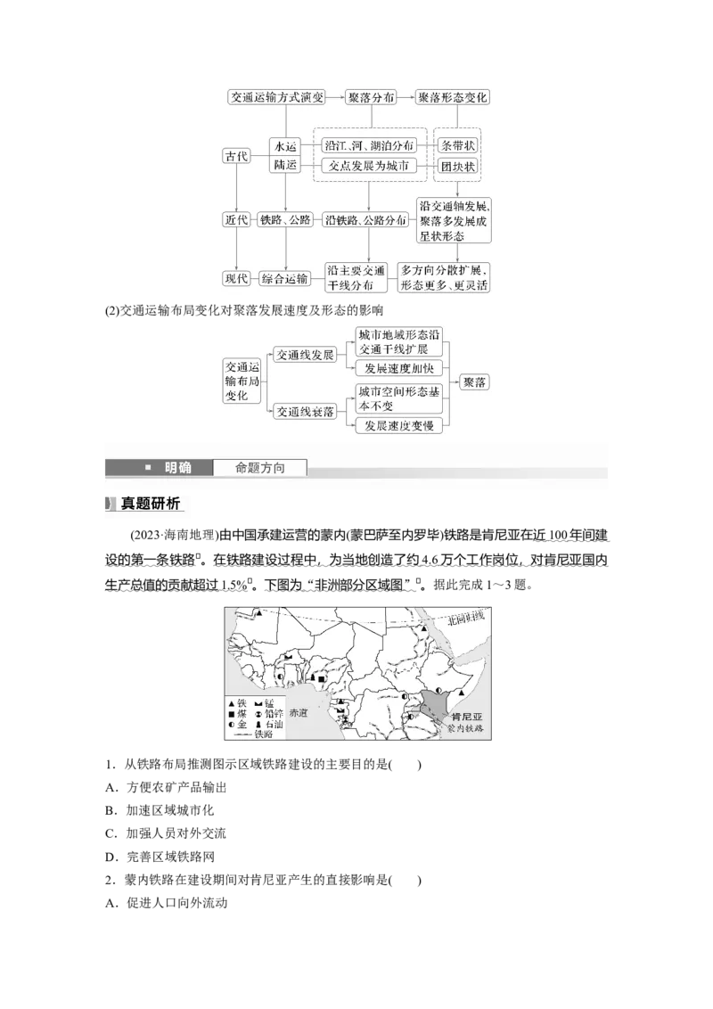 第四章　课时54　交通运输布局对区域发展的影响_9.2025地理总复习_2025年新高考资料_一轮复习_2025高考大一轮复习讲义+练习（完结）_2025高考大一轮复习地理（人教版）_2025大一轮复习讲义