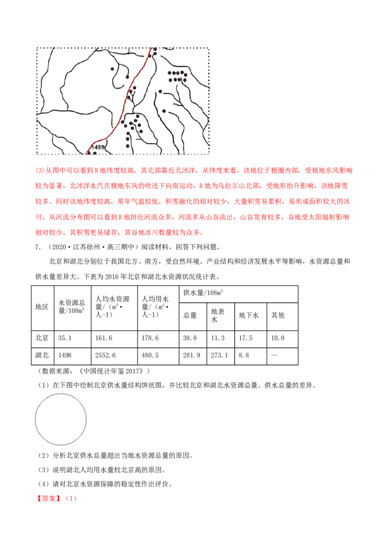 类型08水循环与陆地水体的相互关系（解析版）_9.2025地理总复习_2023年新高考复习资料_专项复习_2023年高考地理实践力之图形绘制或填涂类题型突破（新高考）