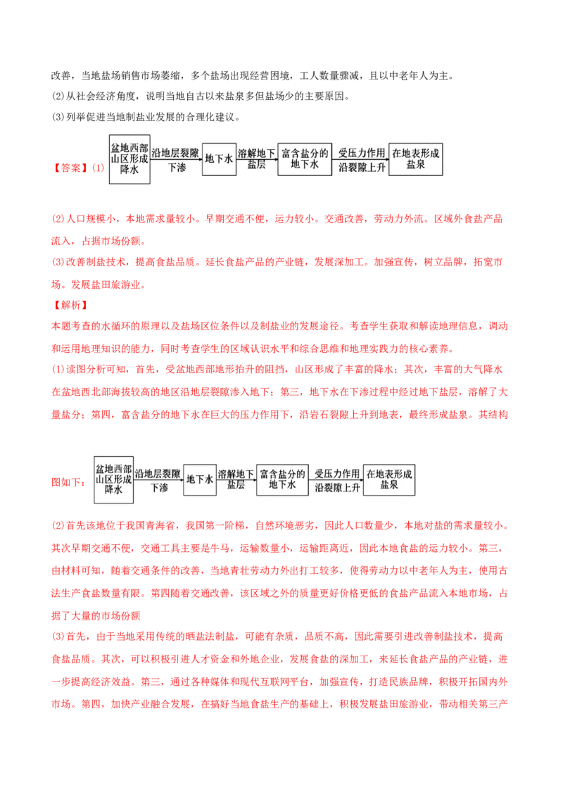 类型08水循环与陆地水体的相互关系（解析版）_9.2025地理总复习_2023年新高考复习资料_专项复习_2023年高考地理实践力之图形绘制或填涂类题型突破（新高考）