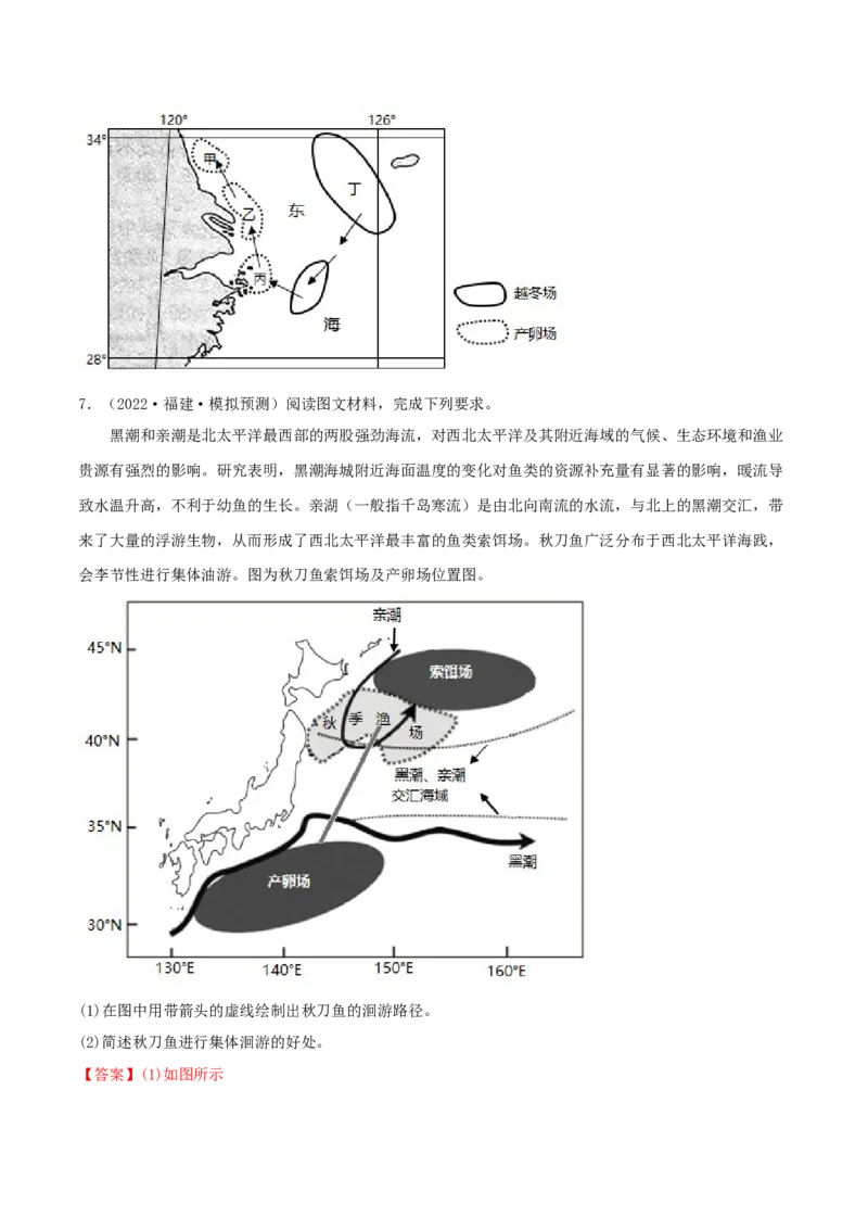类型09海水的性质、运动与海&mdash;&mdash;气相互作用（解析版）_9.2025地理总复习_2023年新高考复习资料_专项复习_2023年高考地理实践力之图形绘制或填涂类题型突破（新高考）