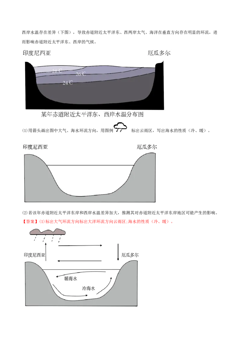 类型09海水的性质、运动与海&mdash;&mdash;气相互作用（解析版）_9.2025地理总复习_2023年新高考复习资料_专项复习_2023年高考地理实践力之图形绘制或填涂类题型突破（新高考）