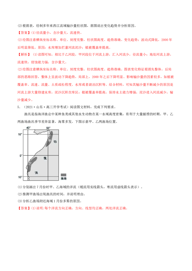 类型09海水的性质、运动与海&mdash;&mdash;气相互作用（解析版）_9.2025地理总复习_2023年新高考复习资料_专项复习_2023年高考地理实践力之图形绘制或填涂类题型突破（新高考）