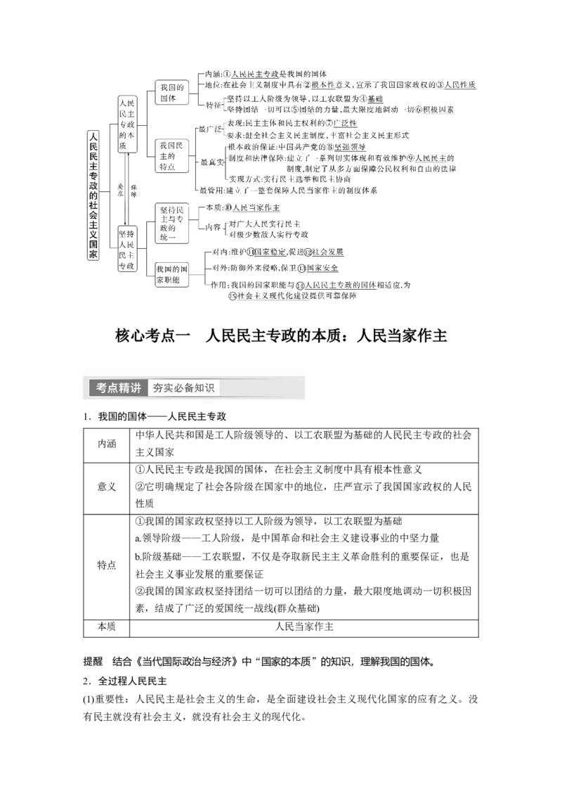 2024年高考政治一轮复习（部编版）必修3　第12课　人民民主专政的社会主义国家_8.2025政治总复习_2024年新高考资料_1.2024一轮复习_2024年高考政治一轮复习讲义（部编版）