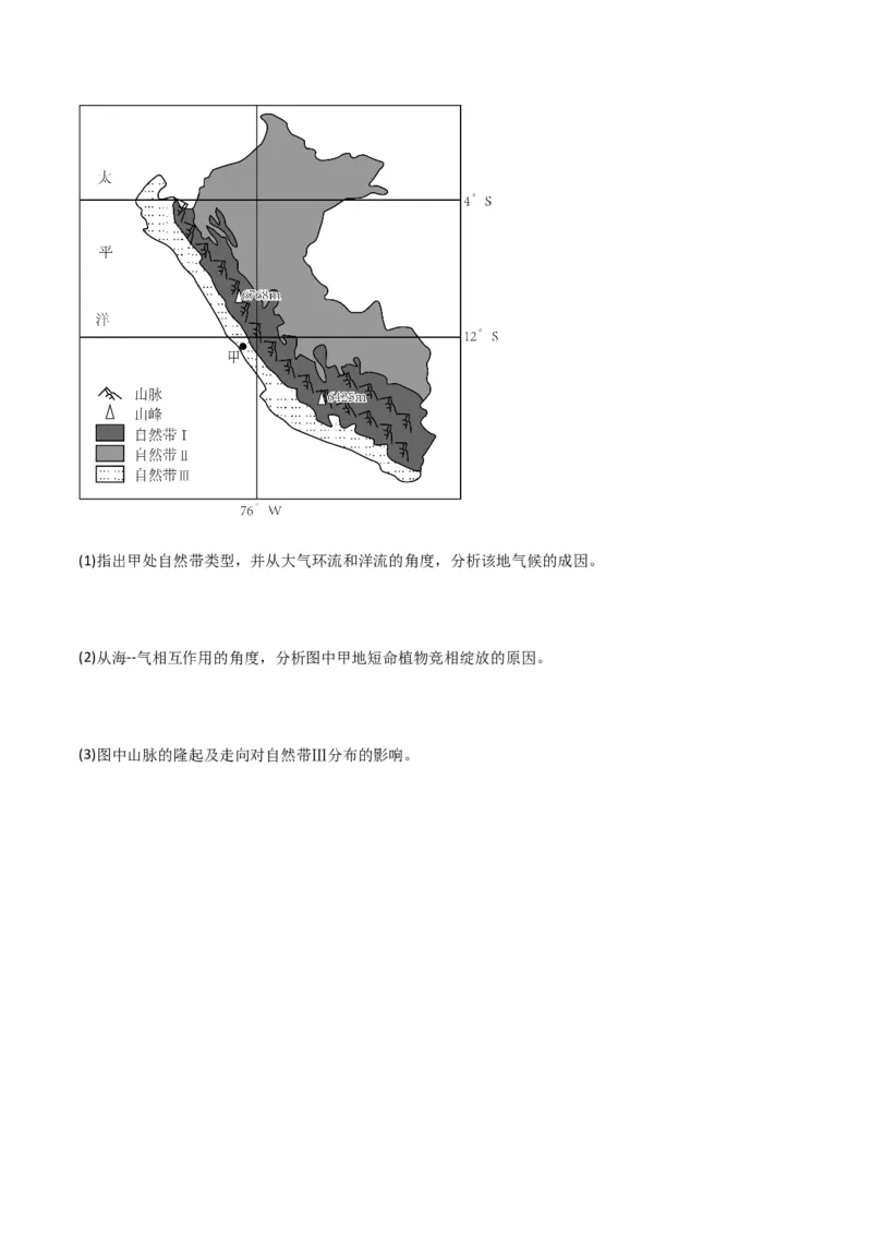 重难点07地理环境的整体性与差异性-2024年高考地理热点&middot;重点&middot;难点专练（新高考专用）（原卷版）_9.2025地理总复习_2024年新高考资料_3.2024专项复习