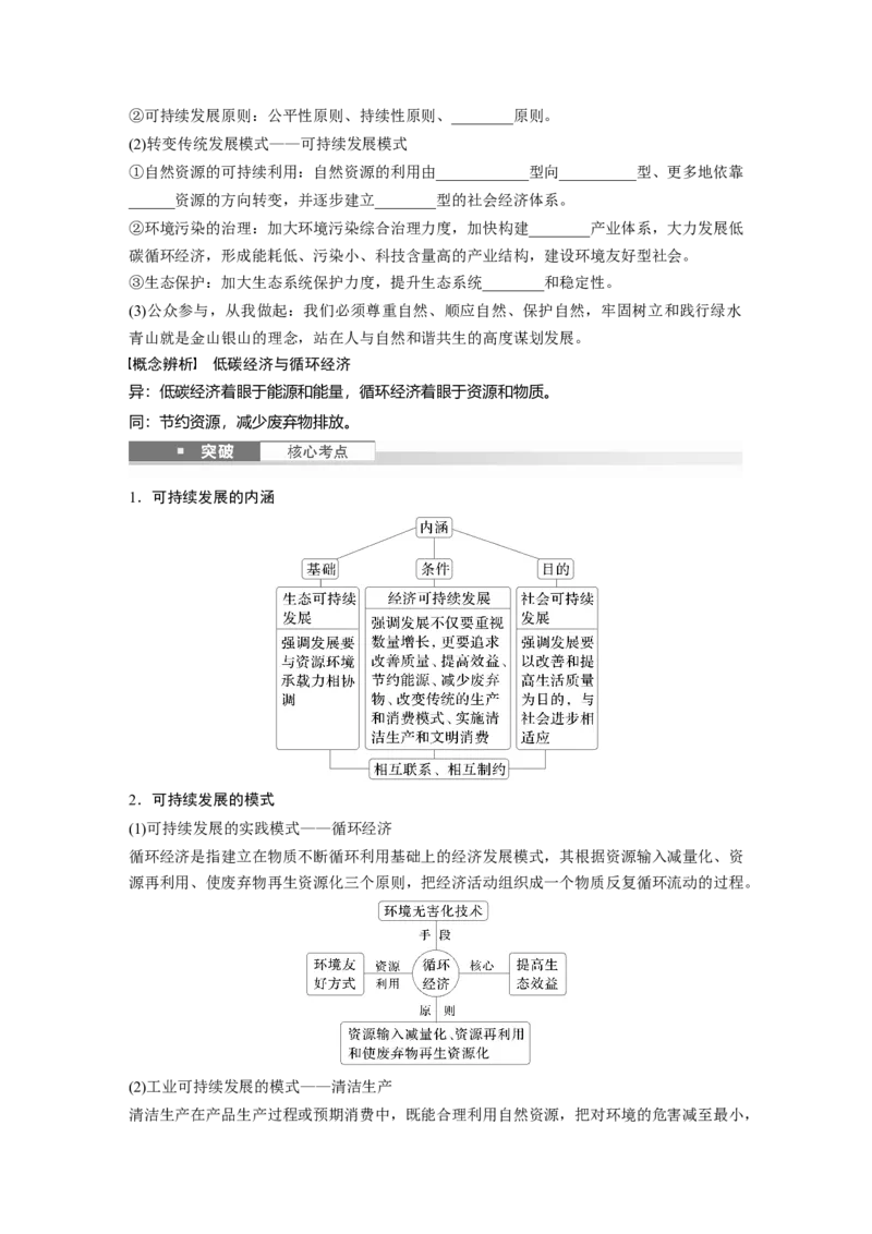第二部分第五章课时55　协调人地关系，实现可持续发展_9.2025地理总复习_2025年新高考资料_一轮复习_2025高考大一轮复习讲义+练习（完结）_2025高考大一轮复习地理（湘教版）