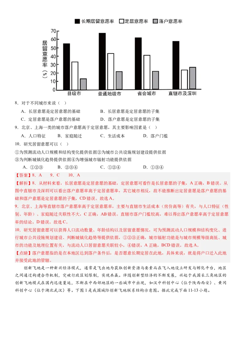 高考考前抢分模拟卷（16+4）（解析版）_9.2025地理总复习_2024年新高考资料_5.2024三轮冲刺_备战2024年高考地理抢分秘籍（新高考专用）321831113