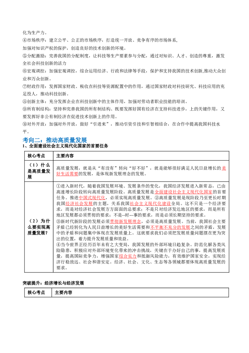 专题04我国的经济发展（讲义）（解析版）_8.2025政治总复习_2024年新高考资料_2.2024二轮复习_2024年高考政治二轮复习讲练测（新教材新高考）