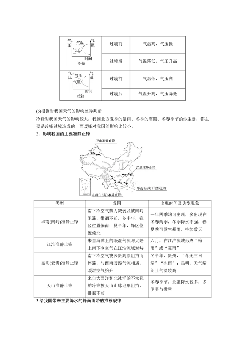 第一部分第四章第3讲课时27　锋与天气_9.2025地理总复习_2025年新高考资料_一轮复习_2025高考大一轮复习讲义+练习（完结）_2025高考大一轮复习地理（湘教版）