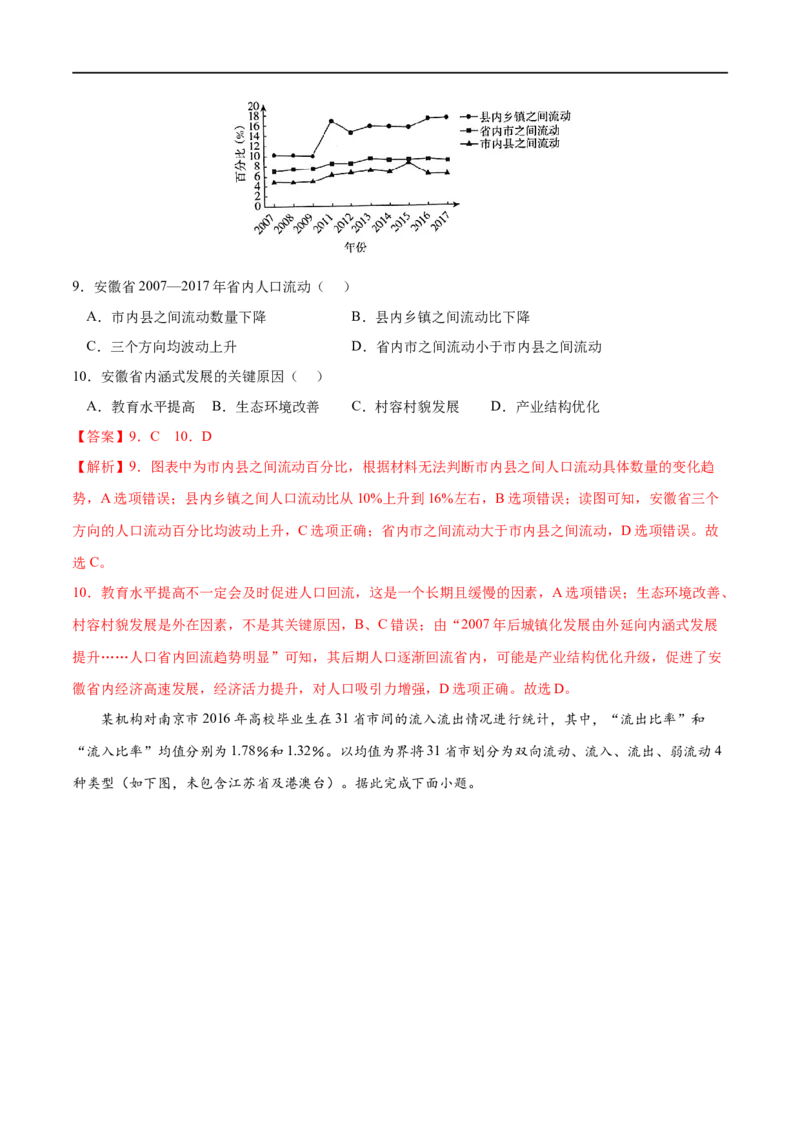 考点02人口迁移-2023年高考地理一轮复习小题多维练（解析版）_9.2025地理总复习_2023年新高考复习资料_一轮复习_2023年高考地理一轮复习小题多维练（新高考专用）_人口