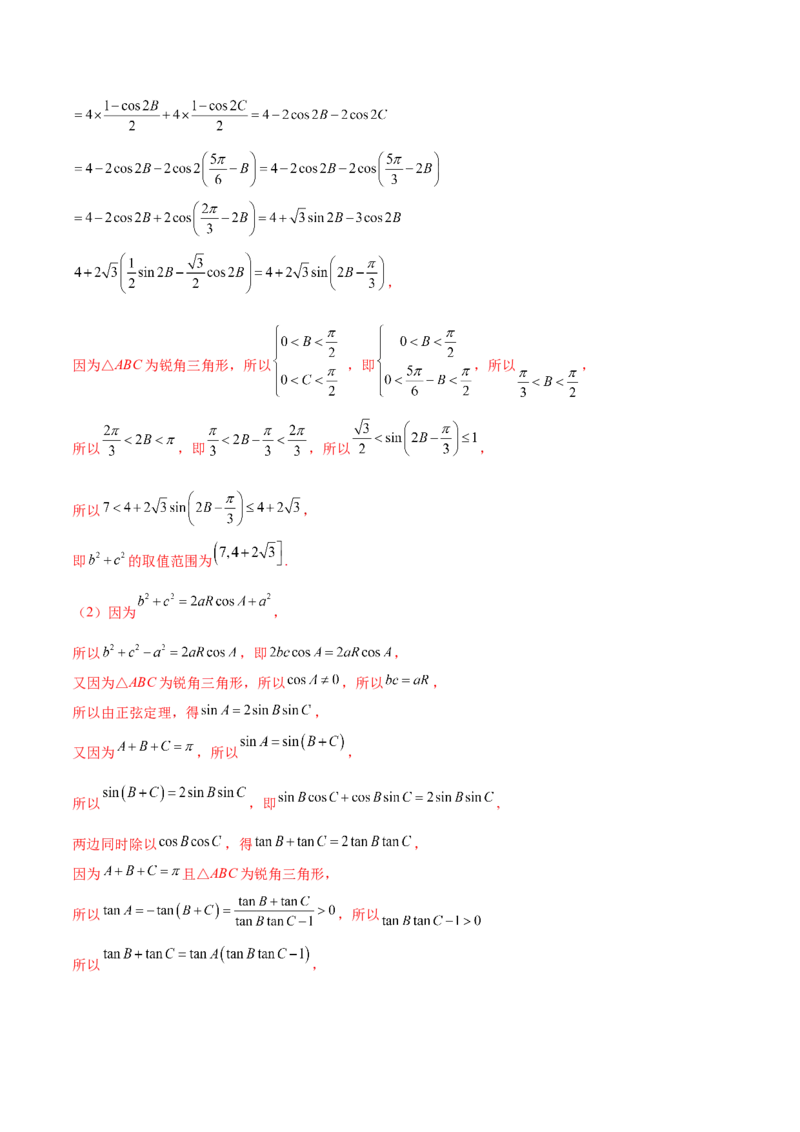 专题12正余弦定理妙解三角形问题和最值问题（练习）（解析版）_2.2025数学总复习_2024年新高考资料_2.2024二轮复习_2024年高考数学二轮复习讲练（新教材新高考）