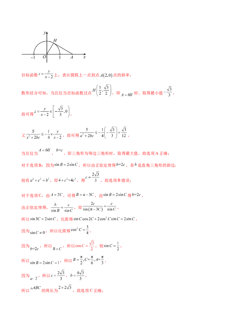 专题12正余弦定理妙解三角形问题和最值问题（练习）（解析版）_2.2025数学总复习_2024年新高考资料_2.2024二轮复习_2024年高考数学二轮复习讲练（新教材新高考）