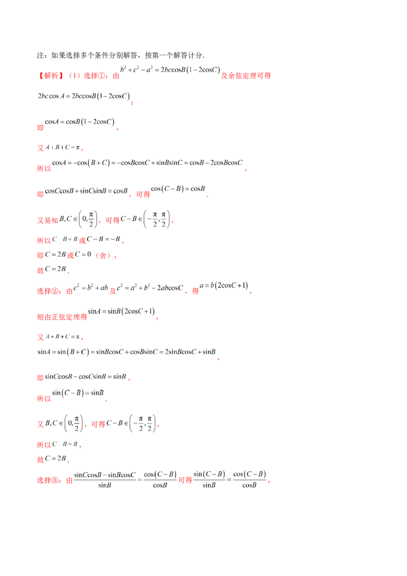 专题12正余弦定理妙解三角形问题和最值问题（练习）（解析版）_2.2025数学总复习_2024年新高考资料_2.2024二轮复习_2024年高考数学二轮复习讲练（新教材新高考）