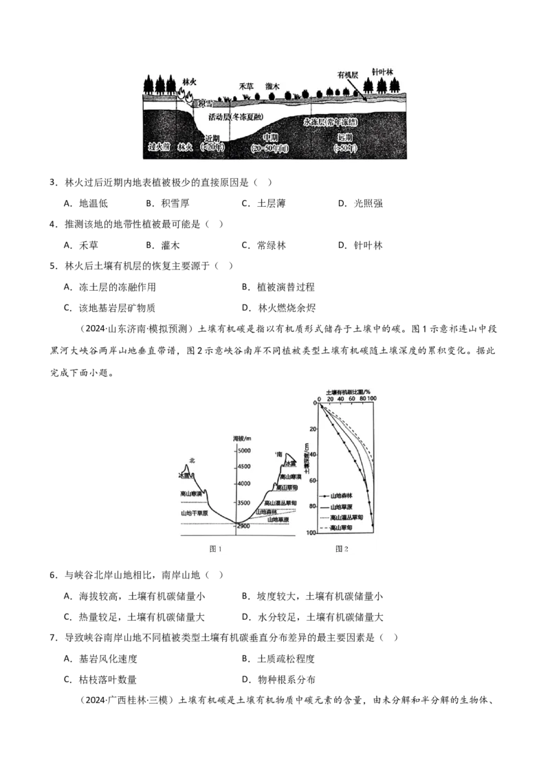 考点巩固卷08植被与土壤-2025年高考地理一轮复习考点通关卷（新高考通用）（原卷版）_9.2025地理总复习_2025年新高考资料_一轮复习_2025年高考地理一轮复习考点通关卷（新高考通用）