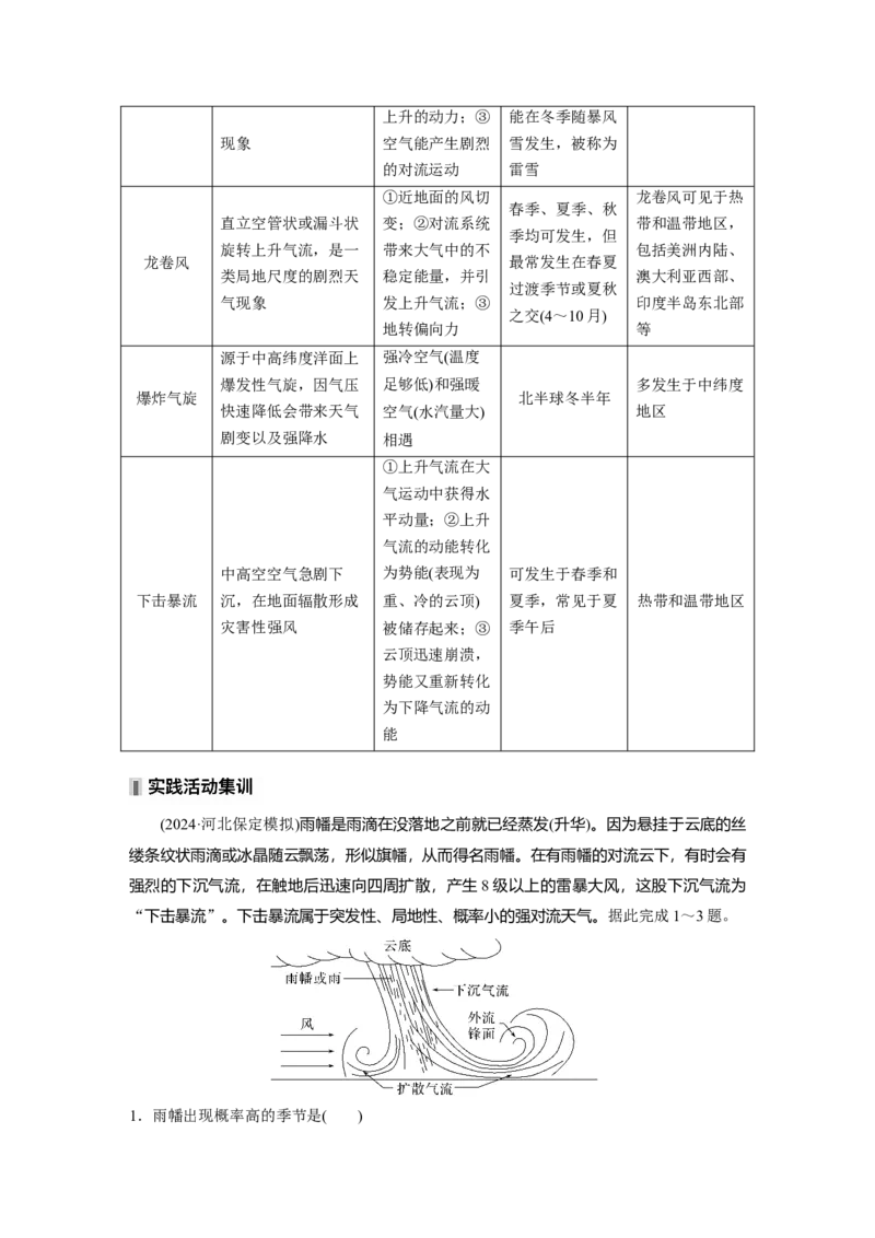 第一部分第四章第3讲课时28　气旋、反气旋与天气_9.2025地理总复习_2025年新高考资料_一轮复习_2025高考大一轮复习讲义+练习（完结）_2025高考大一轮复习地理（湘教版）