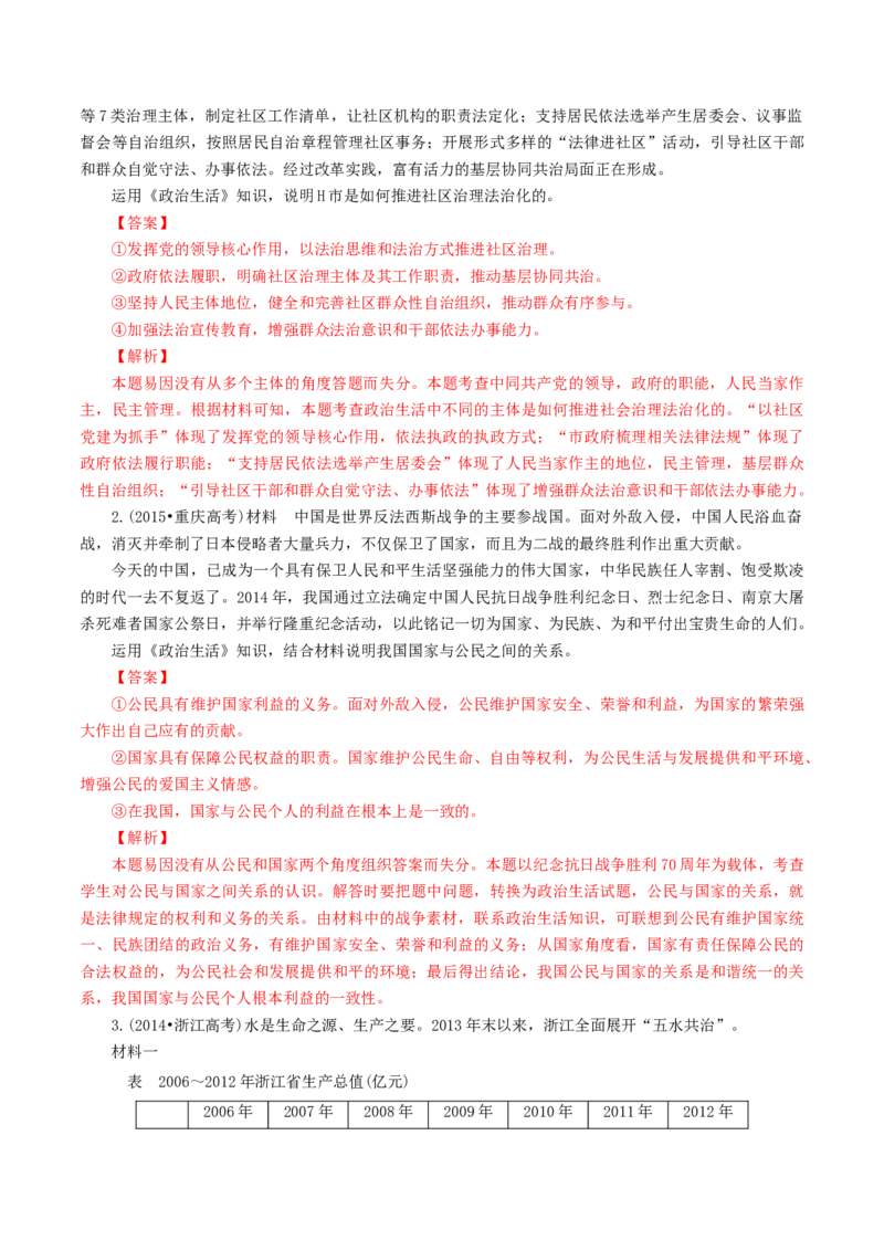 专题07公民（解析版）_8.2025政治总复习_赠品通用版（老高考）复习资料_专项复习_答题模板_2020年高考政治主观题答题模板(等24份资料)_专题07公民-2020年高考政治主观题答题模板