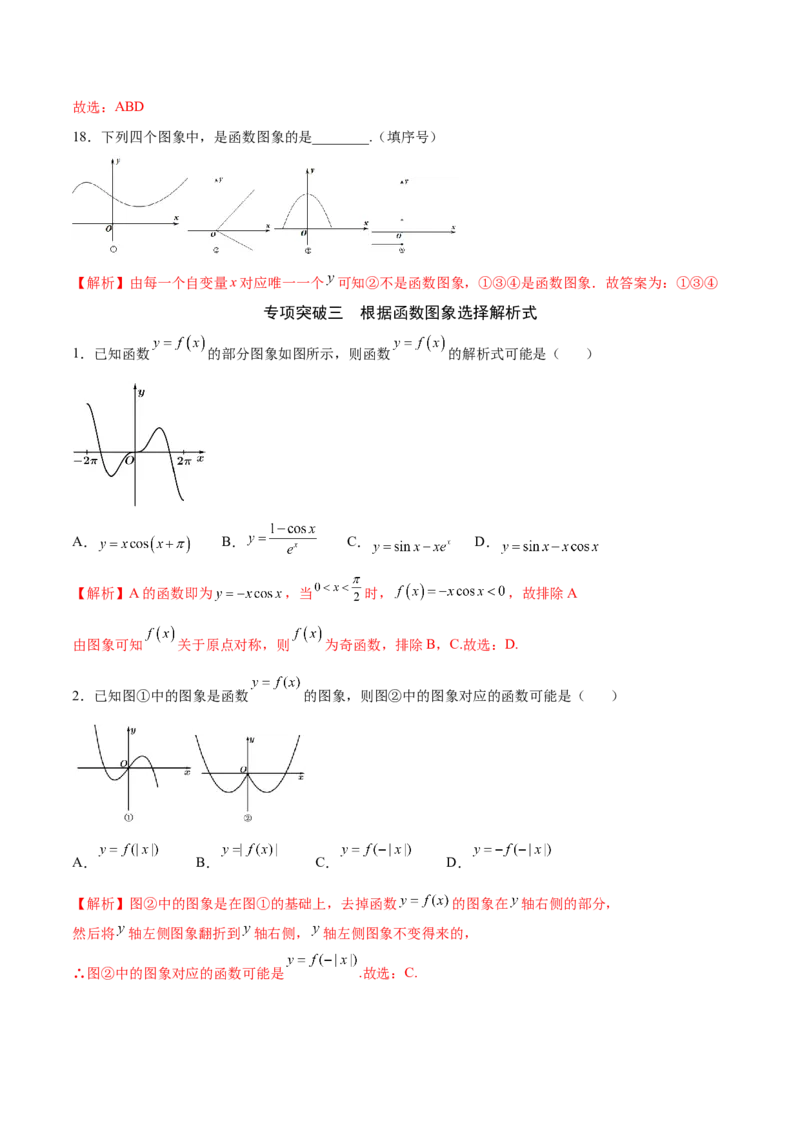 专题12函数的图象(一)(解析版)_2.2025数学总复习_2023年新高考资料_专项复习_2023年新高考数学函数重点突破（新高考专用）