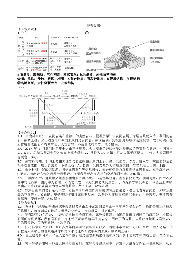 讲+练3.1岩石圈的物质循环-考点聚焦2023年高考地理总复习讲练测_9.2025地理总复习_赠品通用版（老高考）复习资料_专项复习_考点聚焦2023年高考地理总复习讲练测