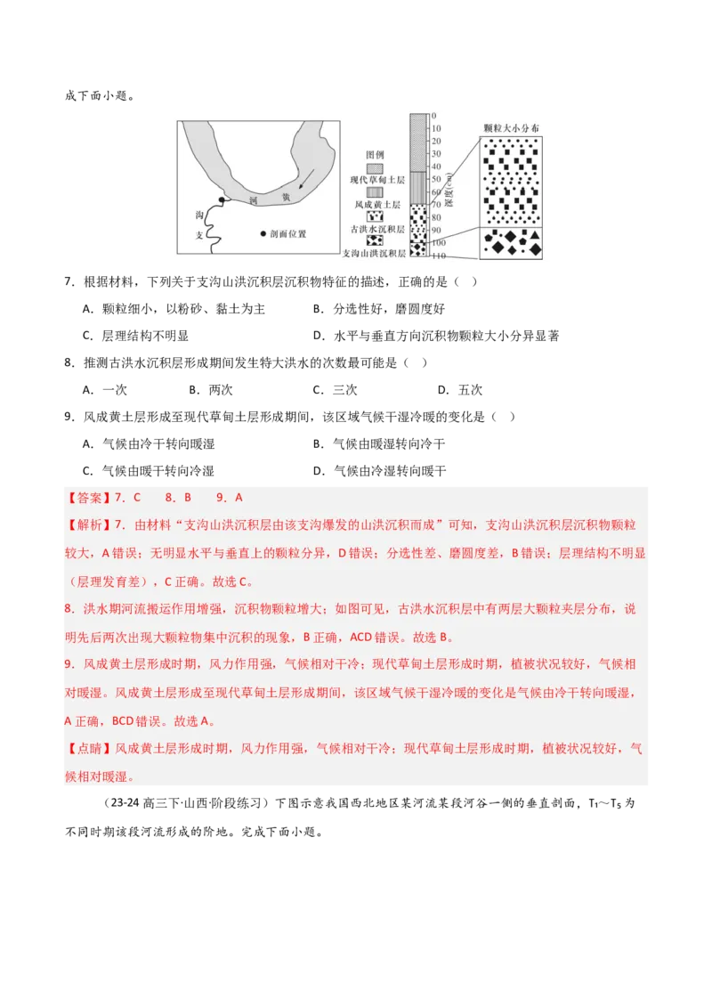 考点巩固卷07地表形态的塑造-2025年高考地理一轮复习考点通关卷（新高考通用）（解析版）_9.2025地理总复习_2025年新高考资料_一轮复习_2025年高考地理一轮复习考点通关卷（新高考通用）