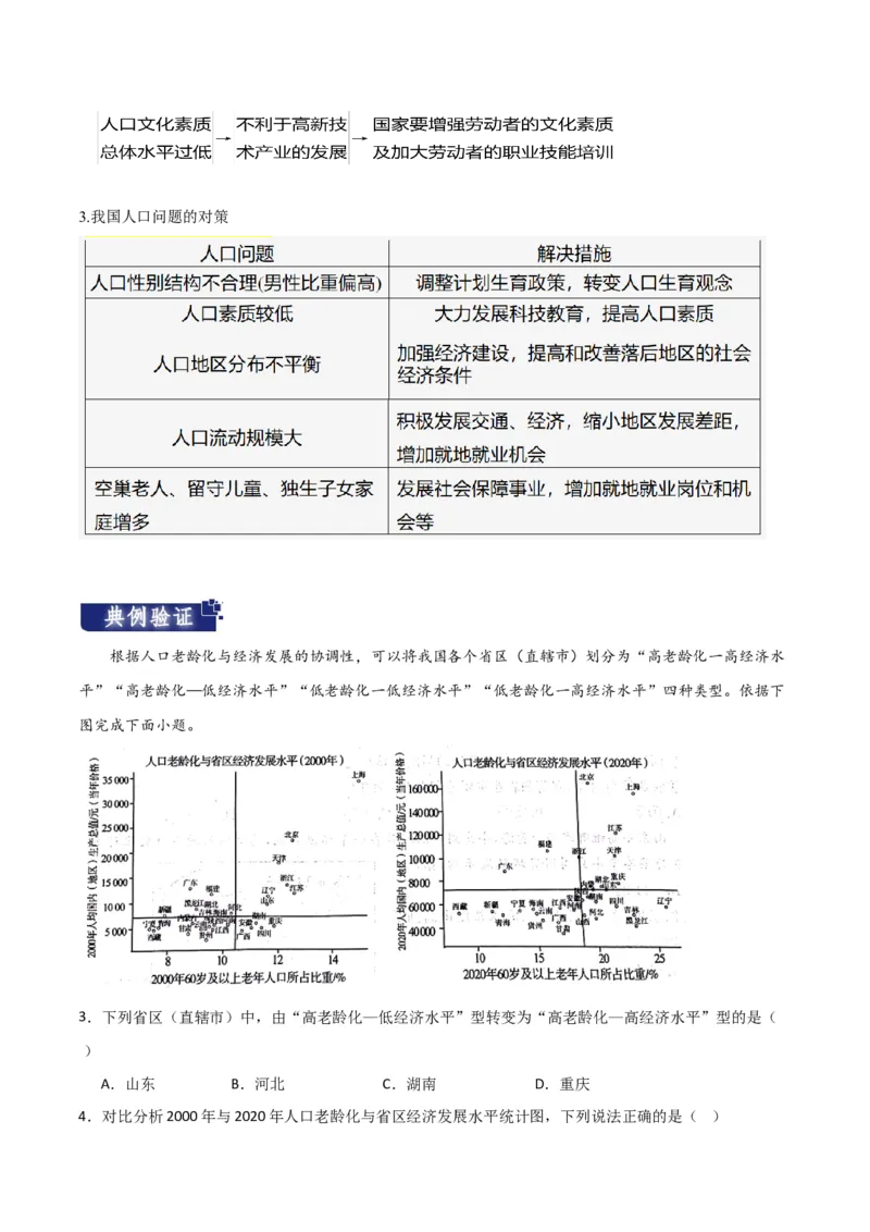 重难点09人口-2024年高考地理热点&middot;重点&middot;难点专练（新高考专用）（原卷版）_9.2025地理总复习_2024年新高考资料_3.2024专项复习_2024年高考地理热点&middot;重点&middot;难点专练（新高考专用）