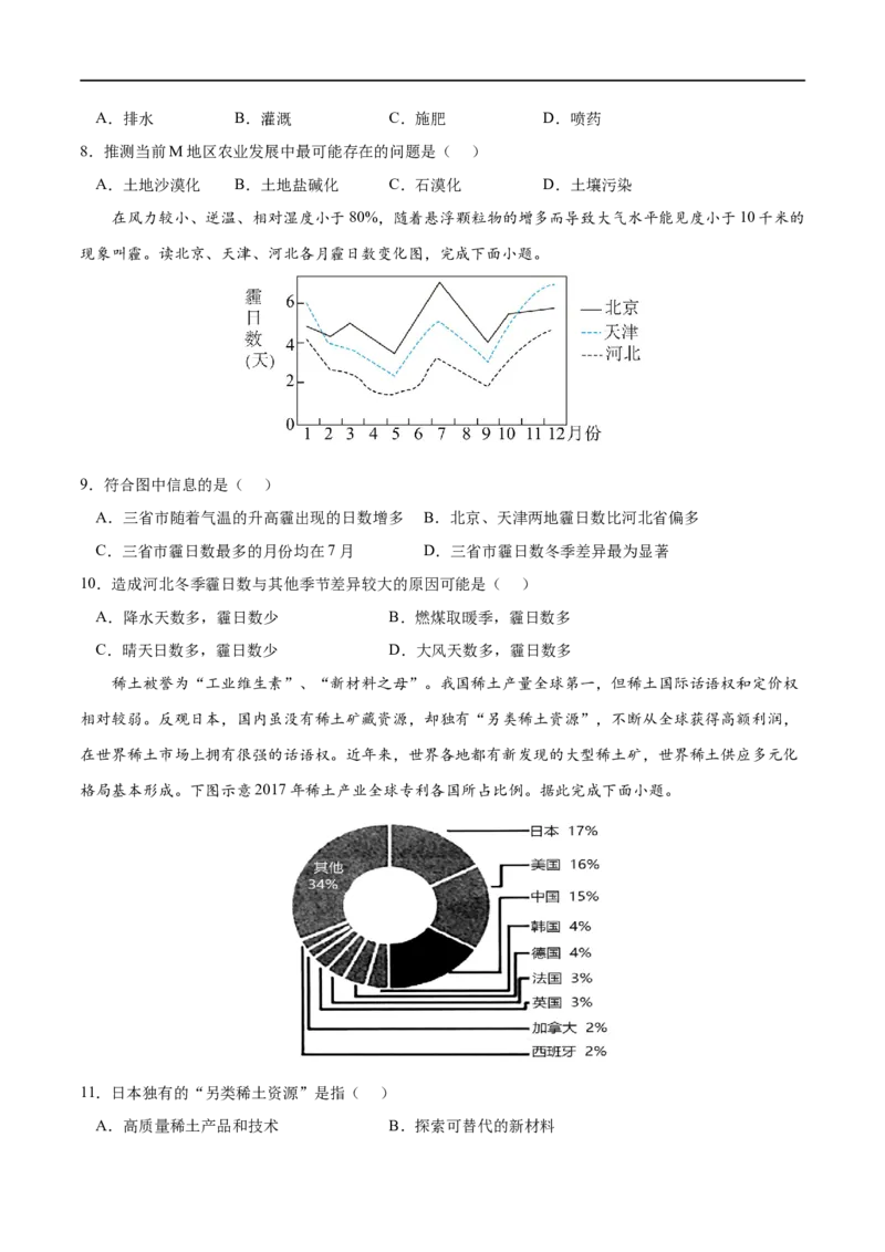 考点03环境问题及其危害-2023年高考地理一轮复习小题多维练（原卷版）_9.2025地理总复习_2023年新高考复习资料_一轮复习_2023年高考地理一轮复习小题多维练（新高考专用）
