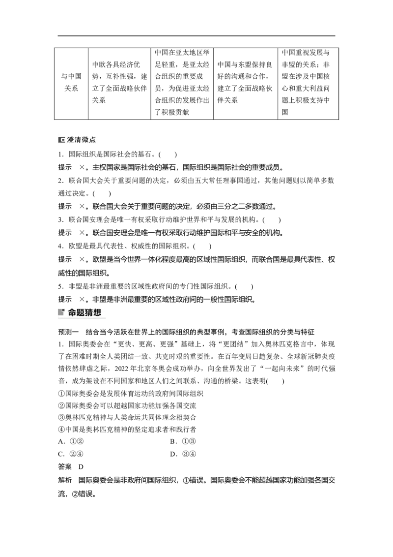 2023年高考政治二轮复习（新高考版）专题12　课时3　国际组织与中国参与_8.2025政治总复习_2023年新高考资料_二轮复习_2023年高考政治二轮复习讲义+课件（新高考版）
