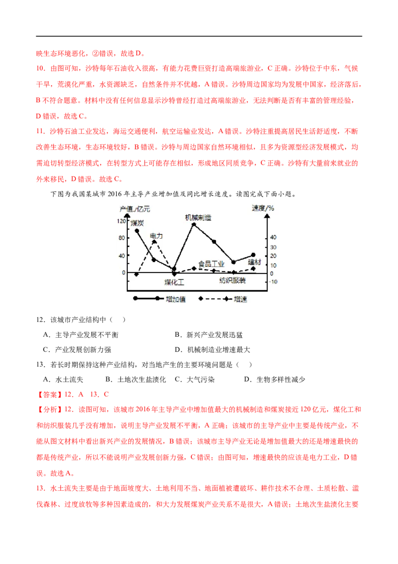 考点02地区产业结构变化-2023年高考地理一轮复习小题多维练（解析版）_9.2025地理总复习_2023年新高考复习资料_一轮复习_2023年高考地理一轮复习小题多维练（新高考专用）