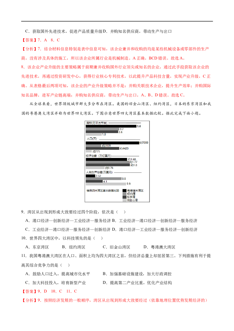 考点02地区产业结构变化-2023年高考地理一轮复习小题多维练（解析版）_9.2025地理总复习_2023年新高考复习资料_一轮复习_2023年高考地理一轮复习小题多维练（新高考专用）