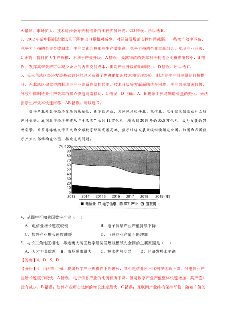 考点02地区产业结构变化-2023年高考地理一轮复习小题多维练（解析版）_9.2025地理总复习_2023年新高考复习资料_一轮复习_2023年高考地理一轮复习小题多维练（新高考专用）