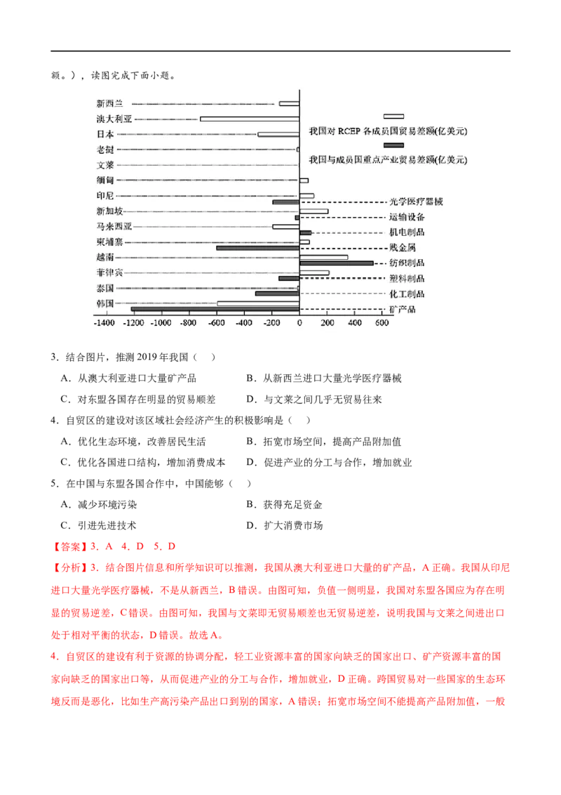 考点03国际合作-2023年高考地理一轮复习小题多维练（新高考专用）（解析版）_9.2025地理总复习_2023年新高考复习资料_一轮复习_2023年高考地理一轮复习小题多维练（新高考专用）